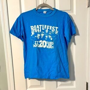 Rare authentic vintage 1984 The Beatles Beatlefest blue t shirt large